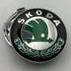 Колпачок заглушка Skoda черные с зеленым логотипом 60 мм 56 мм (шкода) на диски - изображение 1
