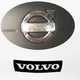 Шильдик табличка Volvo наклейка металлическая вольво черная 46 мм 10 мм на знак руль - изображение 1