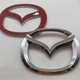 Mazda знак мазда значок эмблема задняя 125 мм 100 мм хром две ножки хром - изображение 2