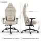 Крісло для геймерів GamePro GC760LG Fabric Light Gray - зображення 18