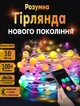 Умная гирлянда матовые шарики Smart 10м с пультом ДУ и управлением со смартфона Bluetooth (USB) RGB - изображение 1