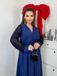 Вечернее праздничное женское платье миди больших размеров с запахом и гипюровыми рукавами Индигно, 48/50 - изображение 3