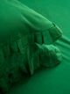 Комплект постільної білизни Cozy з рюшами зелений Двоспальний 180*200 см, простирадло 200*240 без резинки - зображення 4