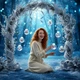 Гирлянда штора с наполнением Дед Мороз 10 шаров холодный белый для праздника и декора - изображение 2