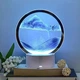Настольная LED лампа ночник "Песочные часы" 5 В RGB 3D Sandscape сенсорный, с 6-цветной подсветкой, стеклянный - изображение 5