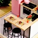 3D-конструктор Румбокс "Corner of Happiness" (Уголок счастья) QT-027, интерьерная миниатюра DIY Кухня с подсветкой и куполом - изображение 2