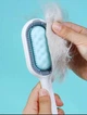Щётка для вычесывания шерсти домашних животных 4в1 Pet Cleaning Comb с массажем и чисткой вещей Голубой - изображение 11