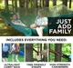 Гамак с москитной сеткой на молнии Hammock 120х80см подвесной, напольный, с двойным каркасом Зеленый - изображение 9