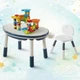 Комплект детский стол со стульчиком POPPET Мультиплей Индиго 5 в 1 + конструктор Крутые виражи с горкой (PP-SET-011I-04) - изображение 1