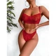 Комплект белья Кружево 2XL-3XL Красный (20/98) - изображение 1