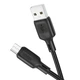 Кабель USB Borofone BX113, Silicone, MicroUSB, 2.4A, 3m, Черный - изображение 3