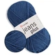 YarnArt Jeans Plus, Синий №17, хлопок с акрилом, 100 г /160 м, толстая пряжа, для одежды, пледов, игрушек, Ярнарт Джинс Плюс - изображение 1