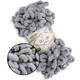 Alize Puffy № 428 Світло-сірий, 100г/9м - Алізе Пуффі, плюшева пряжа з готовими петлями для в'язання руками пледів, іграшок та аксесуарів - зображення 1