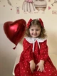 Сукня з комірцем для дівчинки KASHTANCHIK "Heart Love" 122 см червона - изображение 2