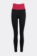 Жіночі безшовні легінси з push-up ефектом та контрастним поясом Giulia FLEXING LEGGINGS GLAM S/M Multicolor-black/winterberry, комфортні лосини для спорту, для тренувань, з мікрофібри - зображення 2