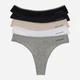 Набор трусиков танга женских хлопковых Pierre Cardin I022SZ0IT.P02.SK24-5LITanga.VR046 XL 5 шт Черный/Серый/Белый/Бежевый (8683858578888) - изображение 2