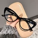 Круглі іміджеві окуляри котяче око жіночі Honey Fashion Accessories чорні (20к018) - изображение 1