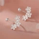Сережки гвоздики серебристые три цветочка - изображение 6