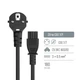Кабель питания ColorWay CEE7/7-C5, 1.8 м Black (CW-CBP083-BK) - изображение 5