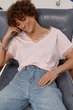 Футболка з мереживними вставками - колір пудра, ONE SIZE - изображение 5