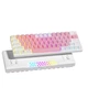 Клавиатура проводная Zifriend T62 60% механическая на синих переключателях с LED подсветкой, бело-розовая - изображение 2