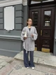 Ворсистий кардиган з пояском сірий 42-52 - изображение 4