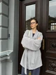 Ворсистий кардиган з пояском сірий 42-52 - изображение 7