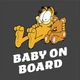 Наклейка Baby on board Garfield 15,0*12,0 см - изображение 1