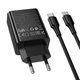 Зарядний пристрій зі швидкою зарядкою 30W та кабелем Type-C to Type-C HOCO CS95A 1USB, 1Type-C Чорний - зображення 5