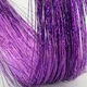 Блестящие фиолетовые голографические пряди purple для волос на клейкой ленте Набор 10 штук блестящие декоративные нити голографик для прически 60 см - изображение 1