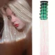 Блестящие прозрачные светло-розовые голографические пряди light pink для волос на заколках клипсах Набор 6 штук блестящие декоративные нити голографик для прически 50 см - изображение 2