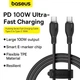 Кабель Baseus Pudding Series Fast Charging Type-C to Type-C 100W (1.2m) Black - зображення 7