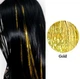 Тонкие золотые голографические пряди Gold 120 см для волос канекалона блестящие декоративные нити голографик для прически - изображение 2