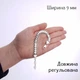 Серебряный браслет женский широкий с накладками сердца на цепочке регулируемый размер 17 - 20 см черненый 44бчу/17-20 - изображение 8