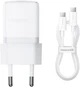 Сетевое зарядное устройство 20W Baseus Palm Type-C Fast Charger быстрая зарядка PD/QC + кабель Baseus Mini White Cable Type-C to Type-C 60W (20V/3A) 1m P10111602213-01 Moon White - изображение 2