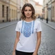 Вишиванка футболка жіноча Волошкове поле XXL Біла - зображення 1