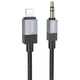 Аудіо кабель Aux Hoco UPA32A Clever digital (Lightning to AUX 3.5mm) (1m) Black - зображення 1