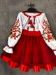 Костюм для дівчинки з вишивкою "Польові квіти" 110-116 см червоний (MOH01) - изображение 2