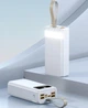 Портативний повербанк Power Bank Fast Charge 40000 mAh із вбудованими кабелями Білий - зображення 2