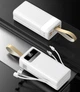 Портативний повербанк Power Bank Fast Charge 40000 mAh із вбудованими кабелями Білий - зображення 3