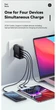 Зарядное устройство 4 in 1 Essager ES-CD37 GAN 100 Вт, USB-C, защита USB-A, для iPhone 17, 16, 15, ноутбуков и Mac Black - изображение 5