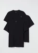 Футболка (набір 3 од.) H&M 10479 Чорний XXL - изображение 1