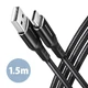 Дата кабель USB 2.0 AM to USB-C 1.5m black AXAGON (BUCM-AM15AB) - зображення 1