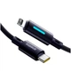 Кабель Baseus Текстильна обплетення Швидка зарядка USB-C Lightning 20W 1м Чорний - зображення 4