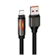 Кабель Hoco U136 Lightning 1.2м силіконовий з підсвічуванням 2.4A чорний для iPhone - зображення 3