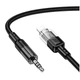Кабель Hoco UPA27 прозрачный цифровой аудиокабель Lightning 3.5mm текстильная оплётка черный 1.2м - изображение 1