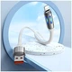 Кабель Hoco U136 Silicone Lightning 1.2м з підсвічуванням для iPhone 2.4A Білий - зображення 4