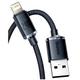 Кабель Baseus Crystal Shine 2м Lightning 2.4A для iPhone Чорний - зображення 3