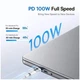 Кабель Baseus USB-A to USB-C 100W текстильна оплетка 1м для швидкого заряджання білий - зображення 7