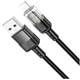 Кабель Hoco U129 прозорий Lightning 1.2м текстильна обплетення для iPhone чорний - зображення 6